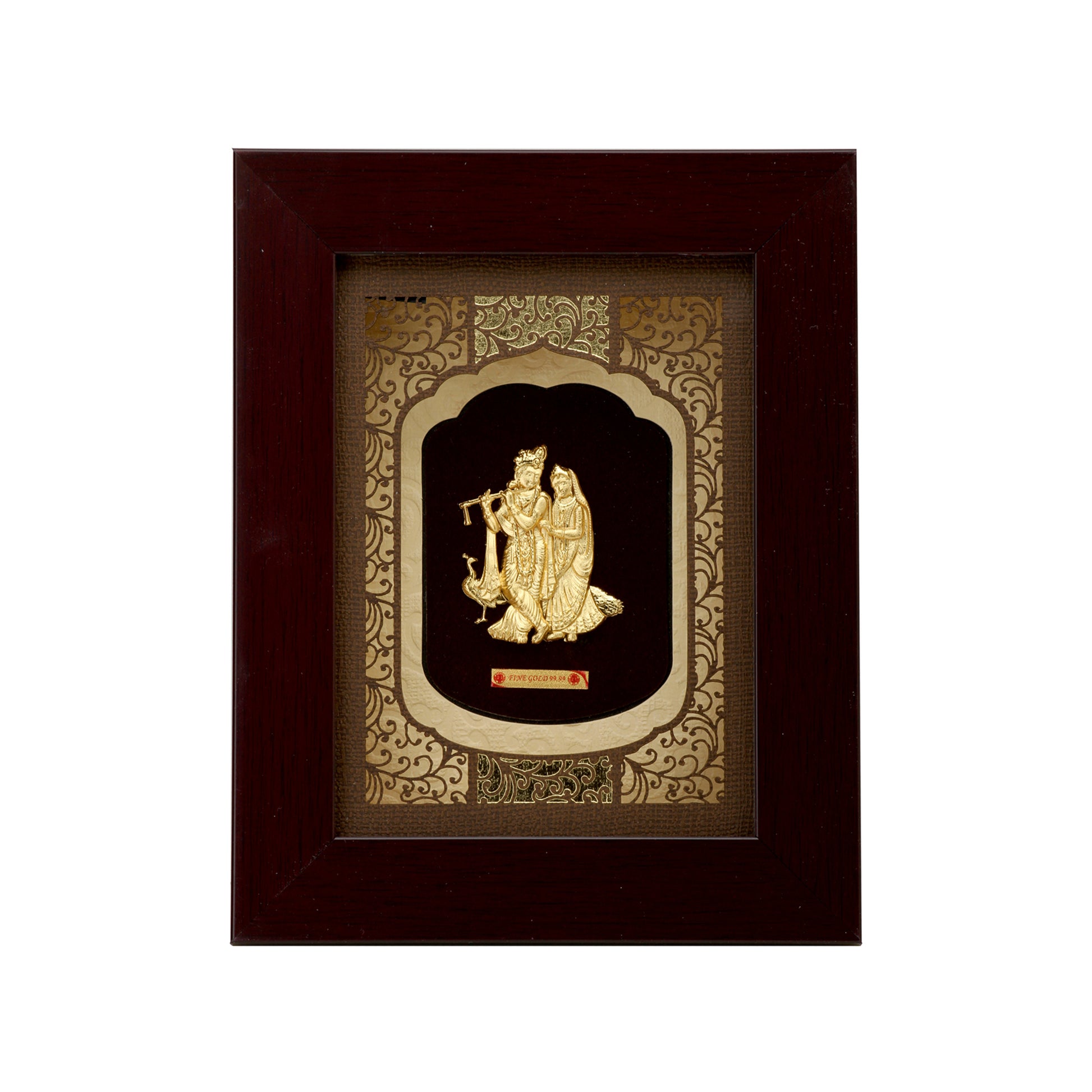 Radha Krishna - Mini Solid Carving Frame