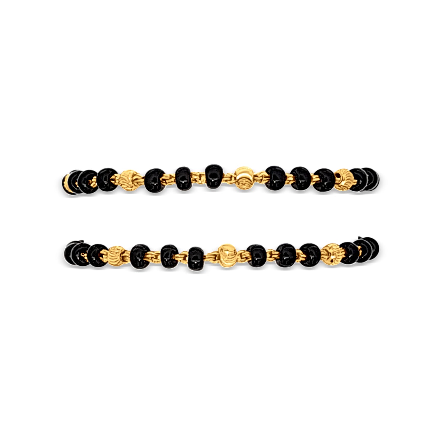 22k Gold With Black Beads Baby Bracelet 