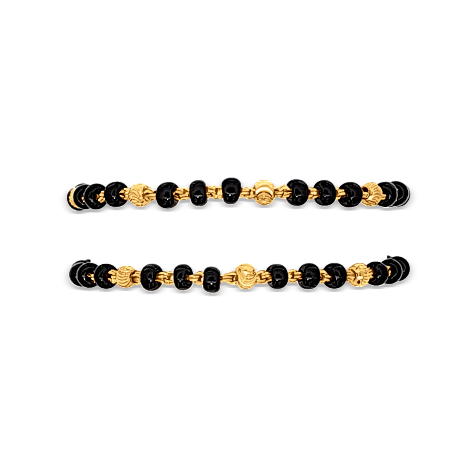 22k Gold With Black Beads Baby Bracelet 