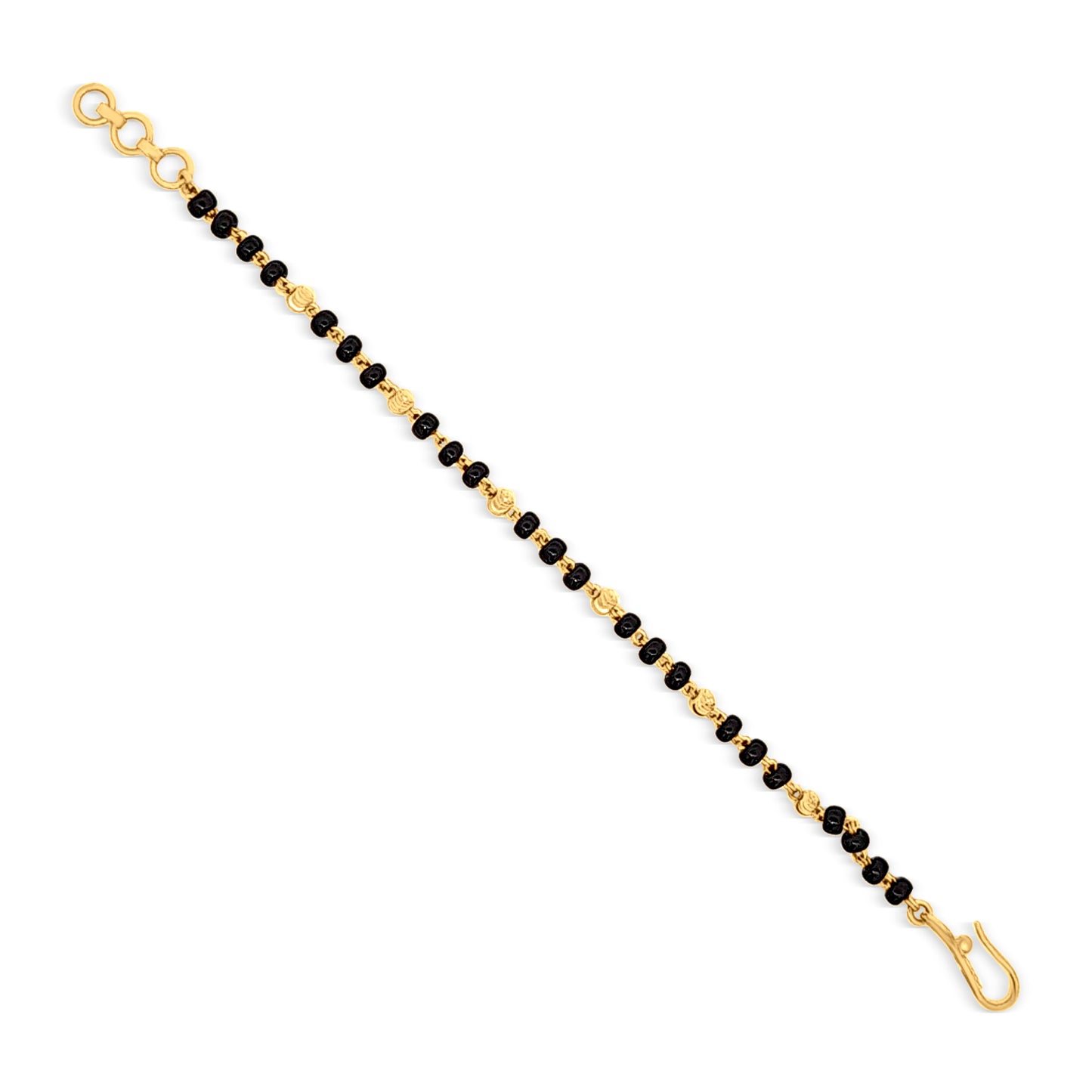 22k Gold With Black Beads Baby Bracelet 