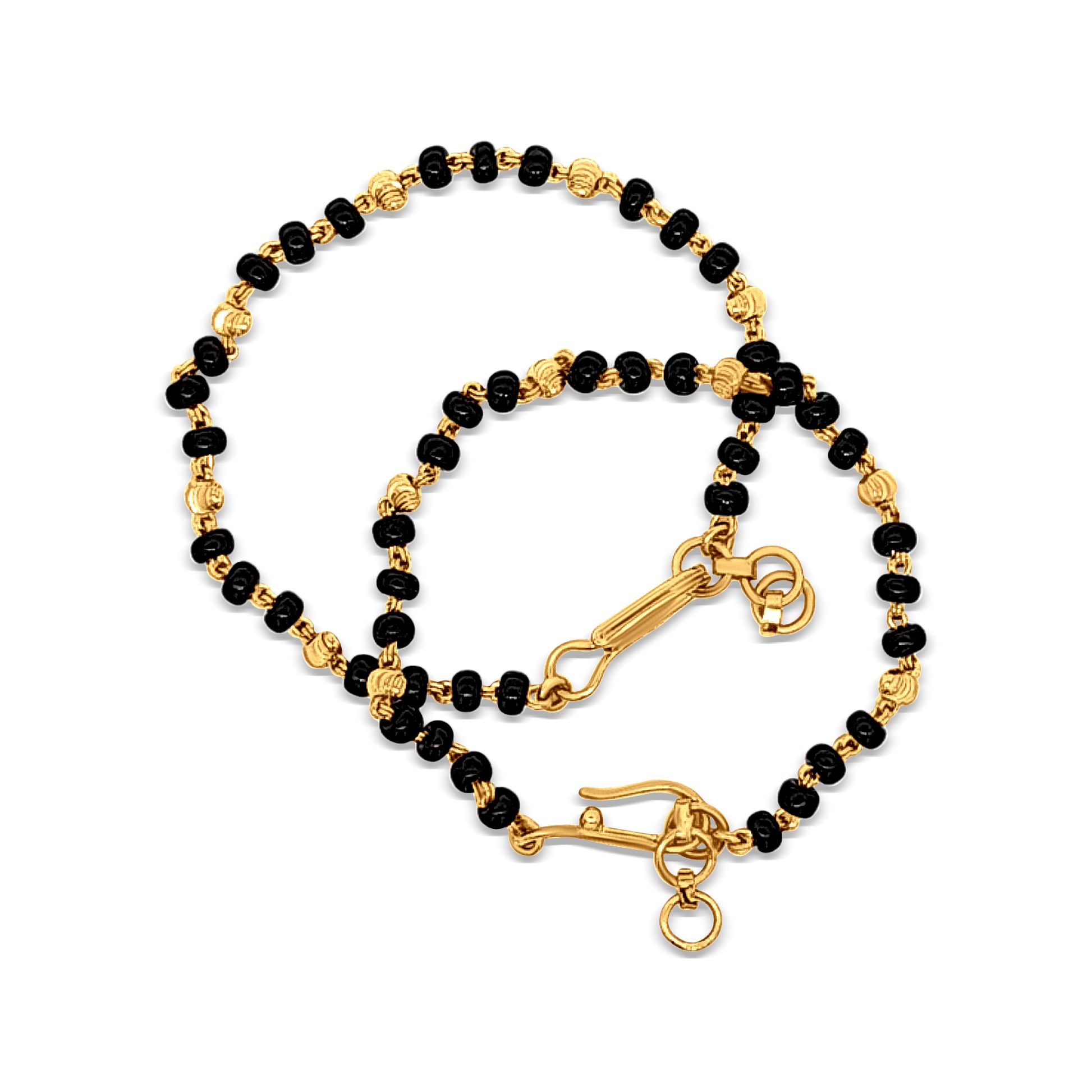 22k Gold With Black Beads Baby Bracelet 