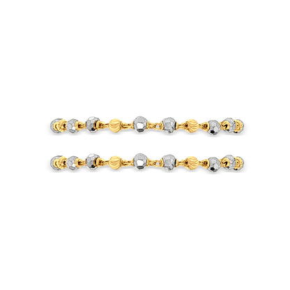 22k Gold Baby Bracelet with Golden Yellow and White Balls