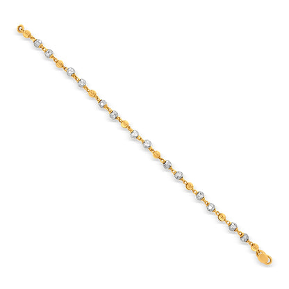 22k Gold Baby Bracelet with Golden Yellow and White Balls