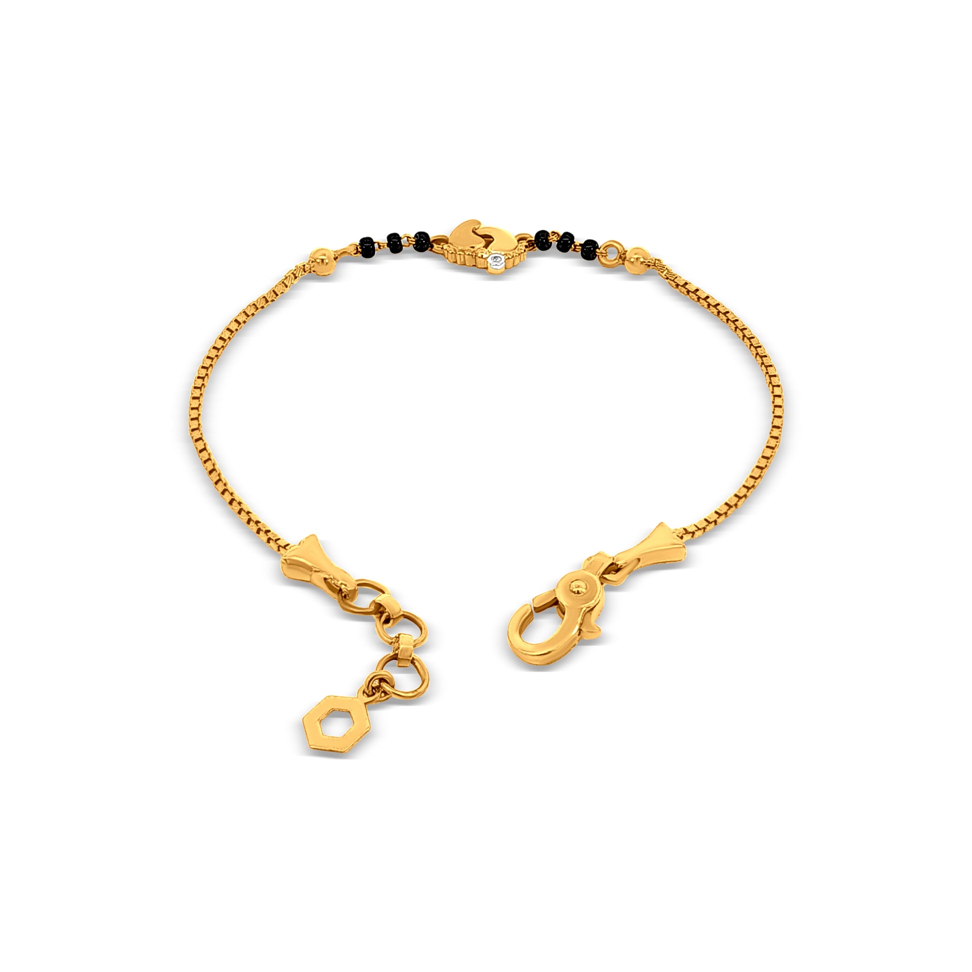 22k Yellow Gold Baby Bracelet featuring Darling Footprints!