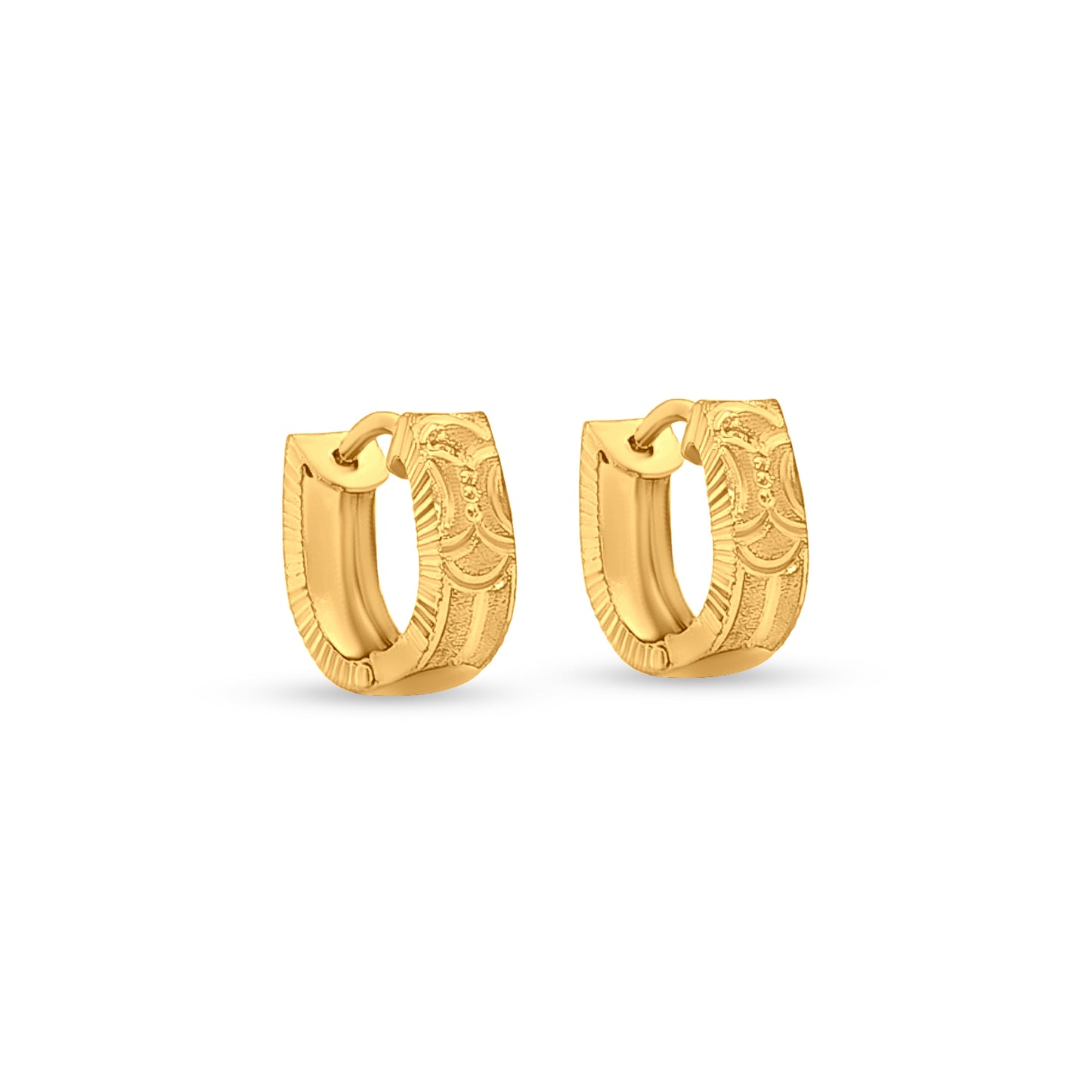 Swarna : 22k Yellow Gold Classic Hoop Earrings