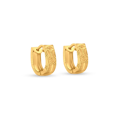 Swarna : 22k Yellow Gold Classic Hoop Earrings