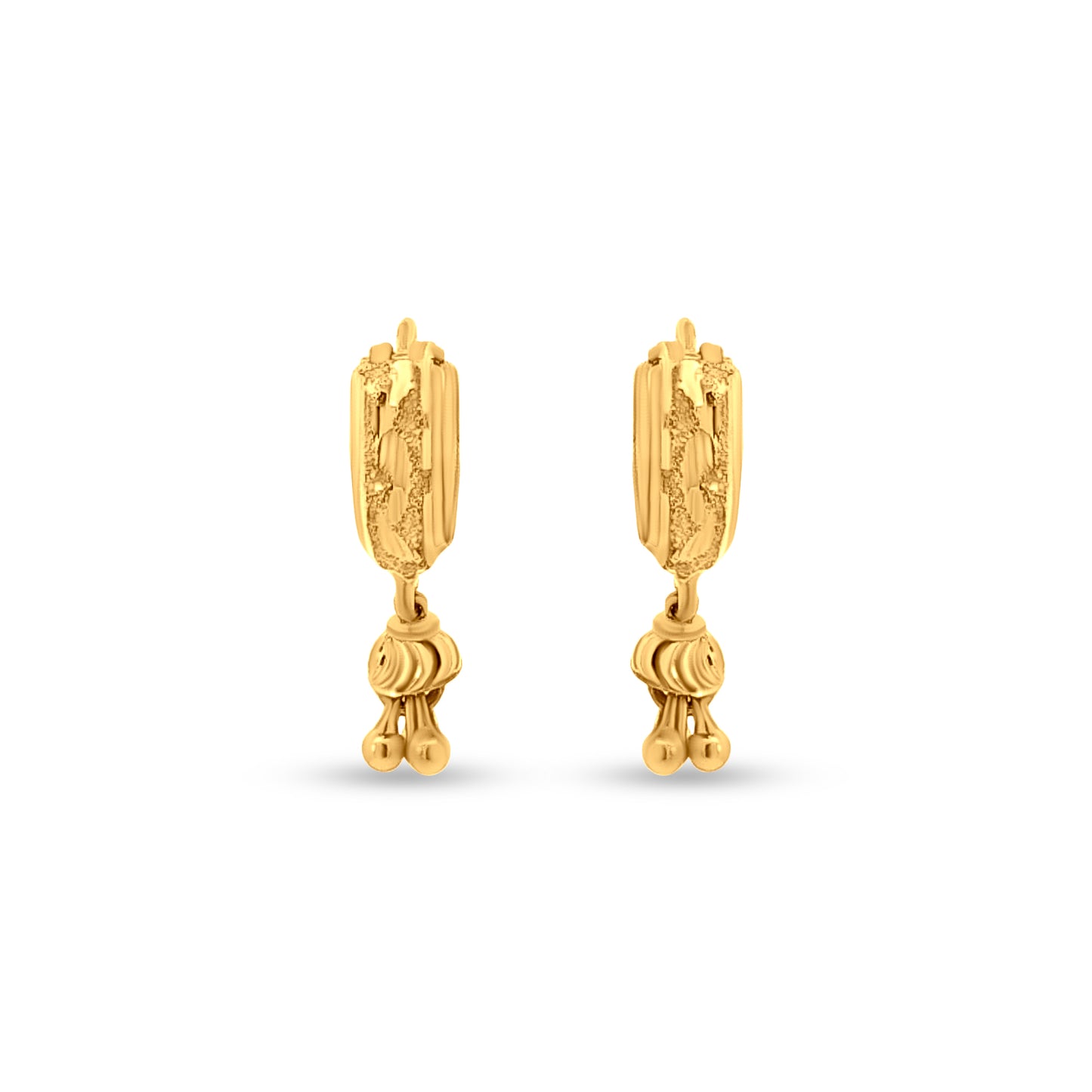 Sundari : 22k Yellow Gold Huggie Hoop Earrings with Trinkets