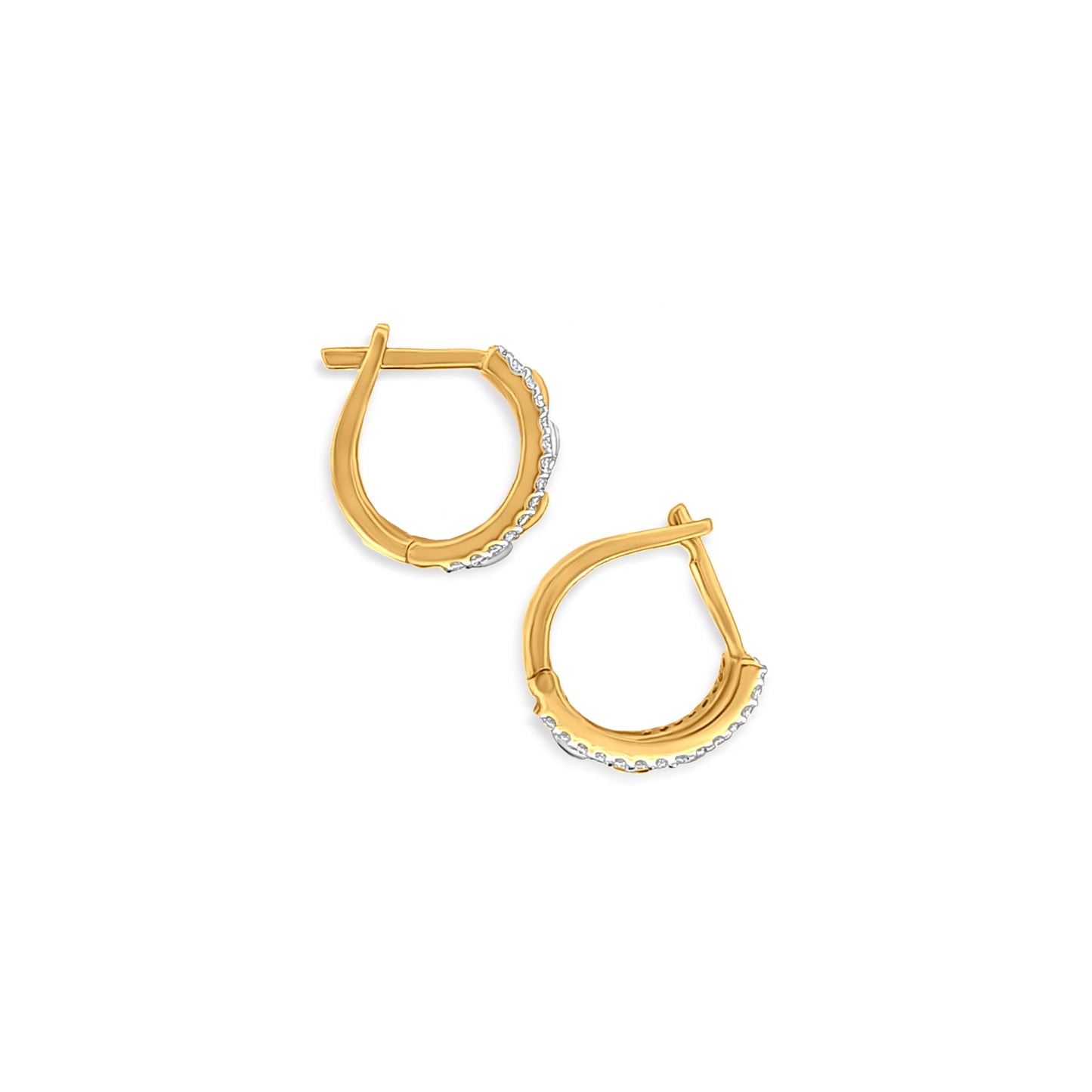 Vrinda Leaf Huggies: 18k Yellow Gold Leaf Huggie Hoop Earrings