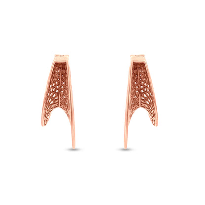 18k Rose Gold  Moroccan Design Hoop Earrings