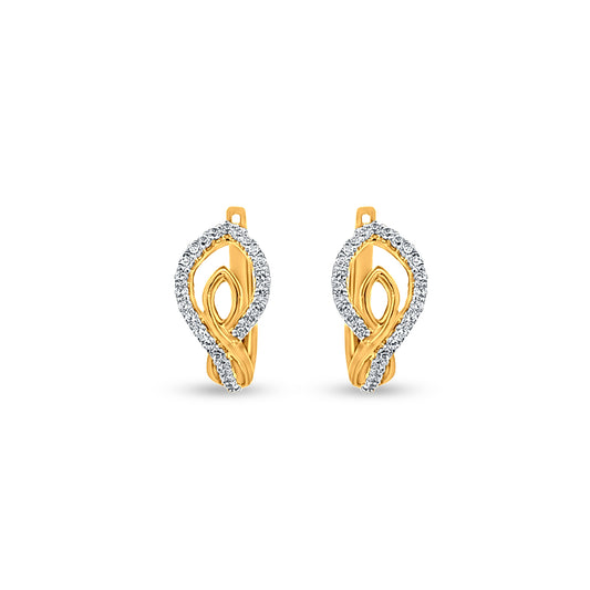 Pushpani: 18k Yellow Gold Contemporary Hoop Earrings