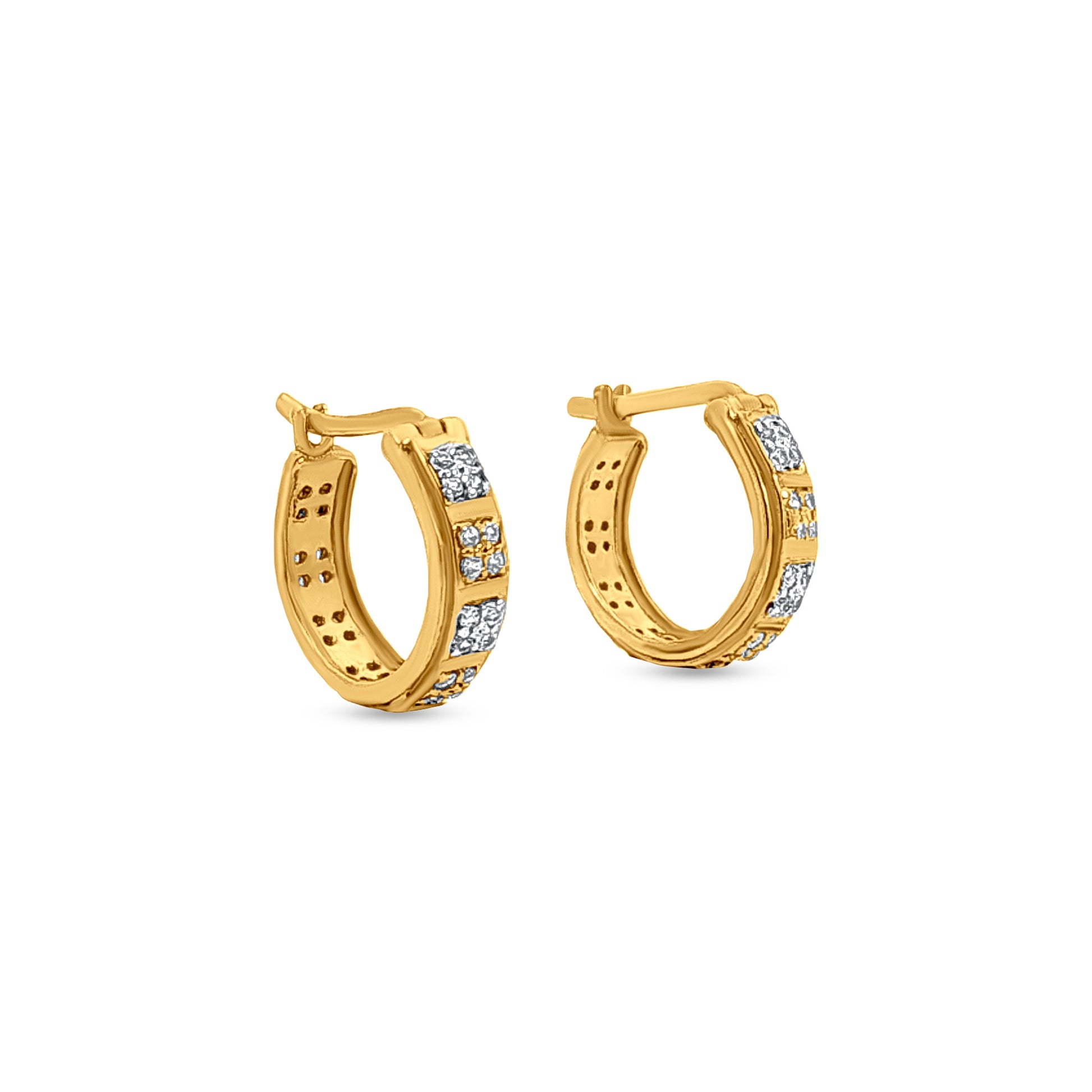 18k Gold Huggie Hoop Earrings