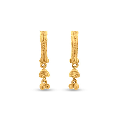 22k Gold Heart Huggie Earrings with Trinkets