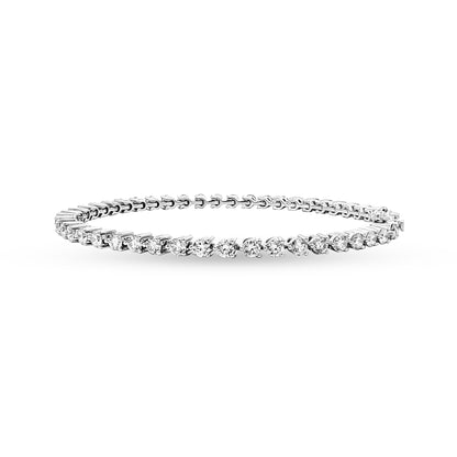 Tanvika - 14K White Gold Round Diamond Tennis Bracelet