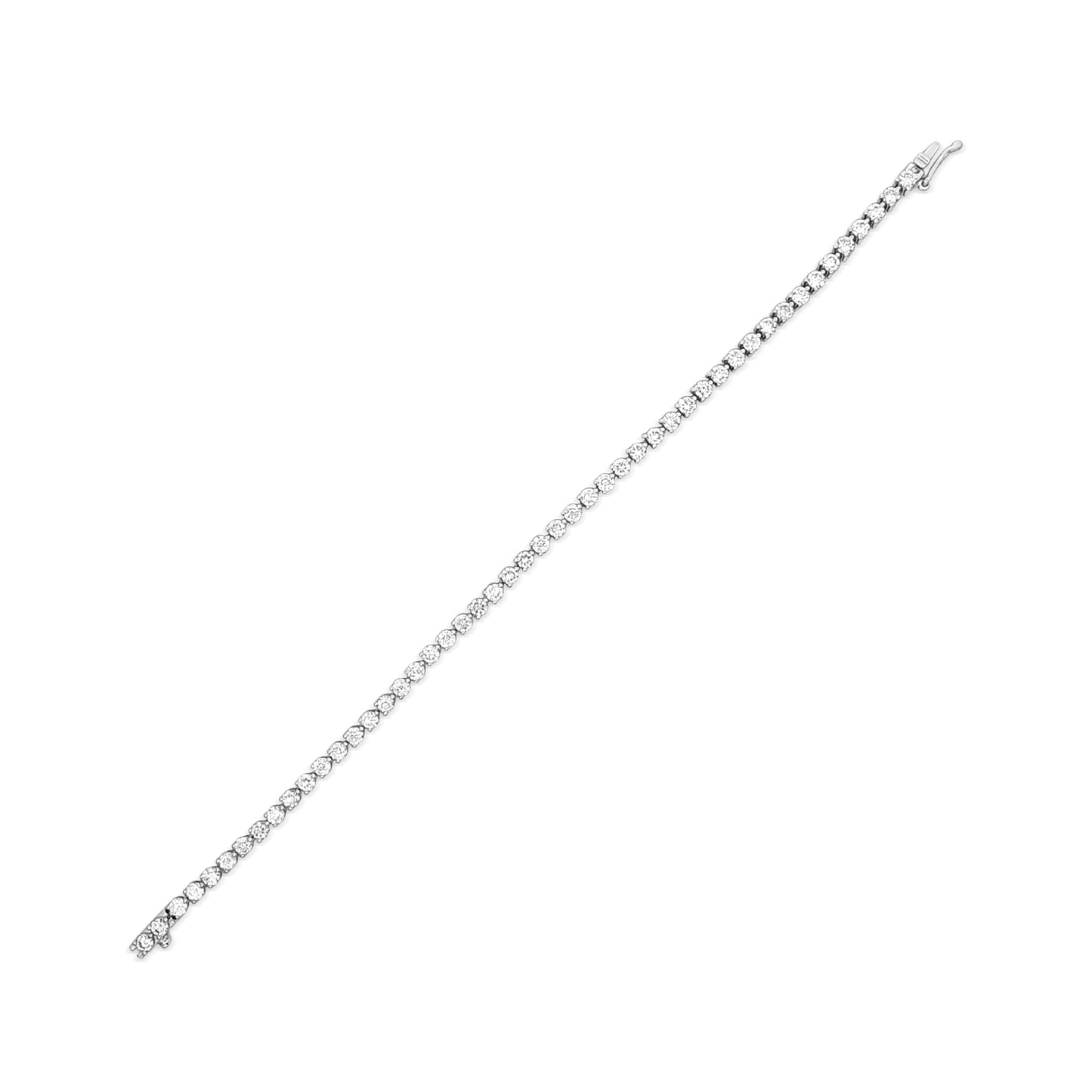 Tanvika - 14K White Gold Round Diamond Tennis Bracelet