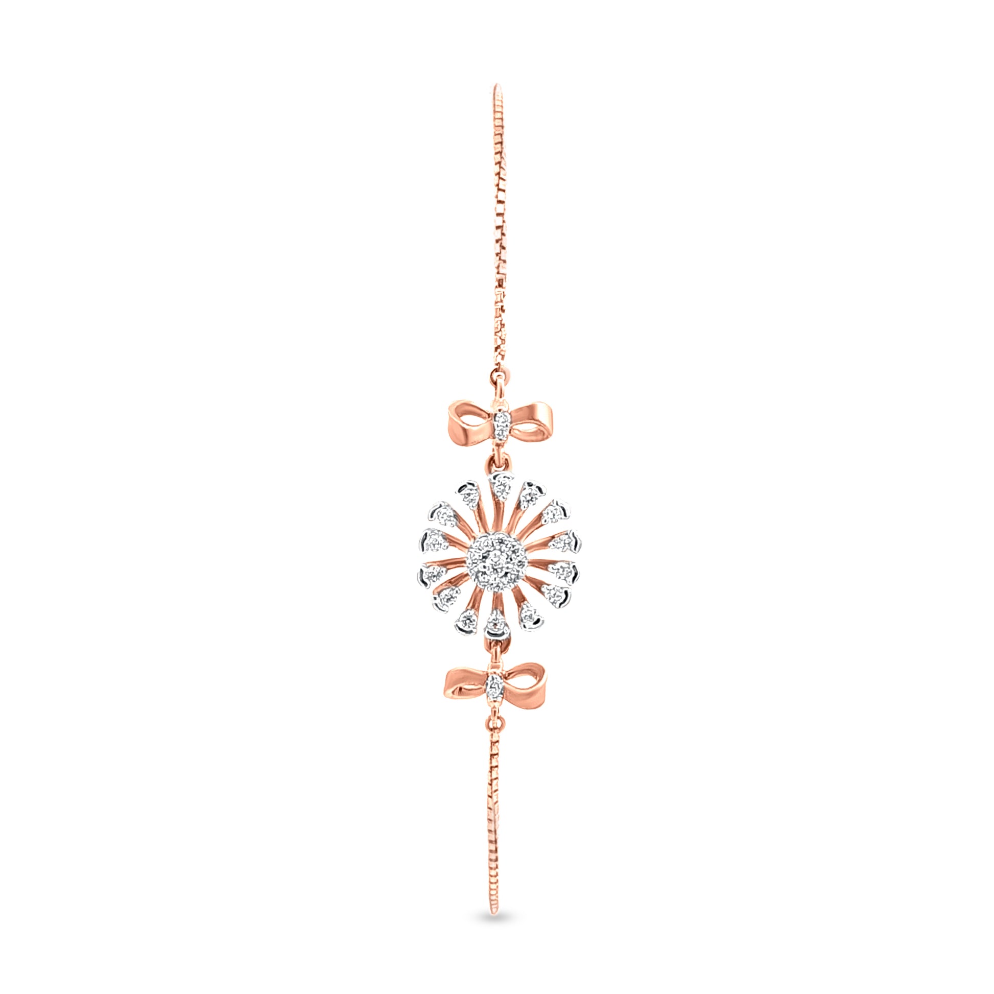 18k Rose Gold Flower Motif Chain Bracelet