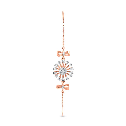 18k Rose Gold Flower Motif Chain Bracelet