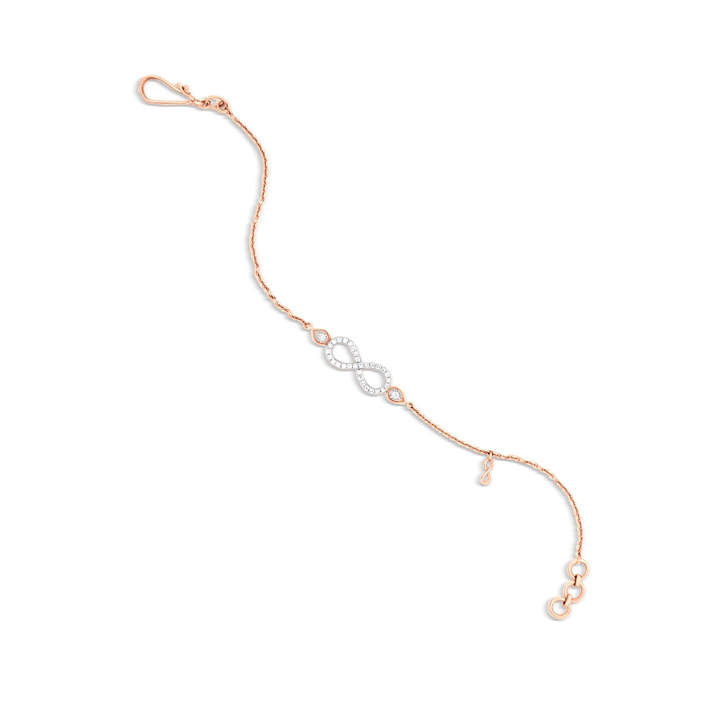 18k Rose Gold Chain Infinity Diamond Bracelet