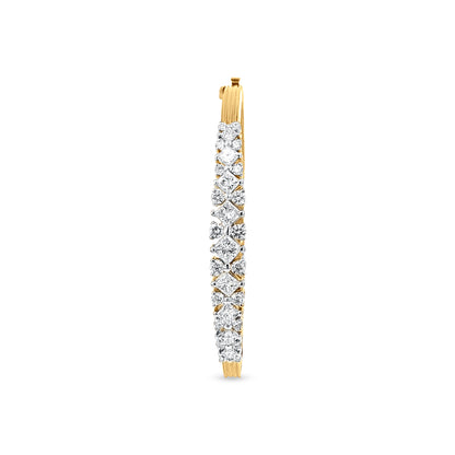 Gold Bangle with Unique Clasp and Diamond Embellishments