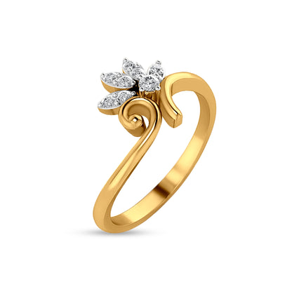 18K Gold Elegant Designer Engagement Ring