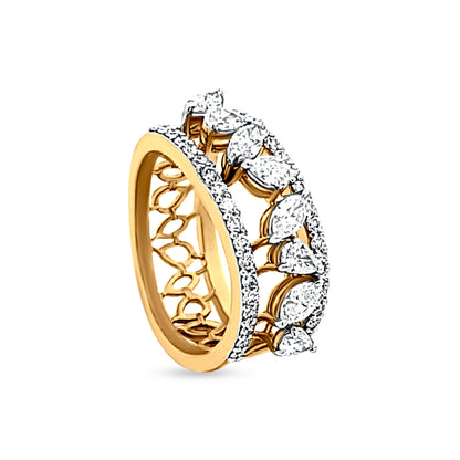 18k Gold Double Shank Diamond Ladies Ring