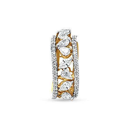 18k Gold Double Shank Diamond Ladies Ring