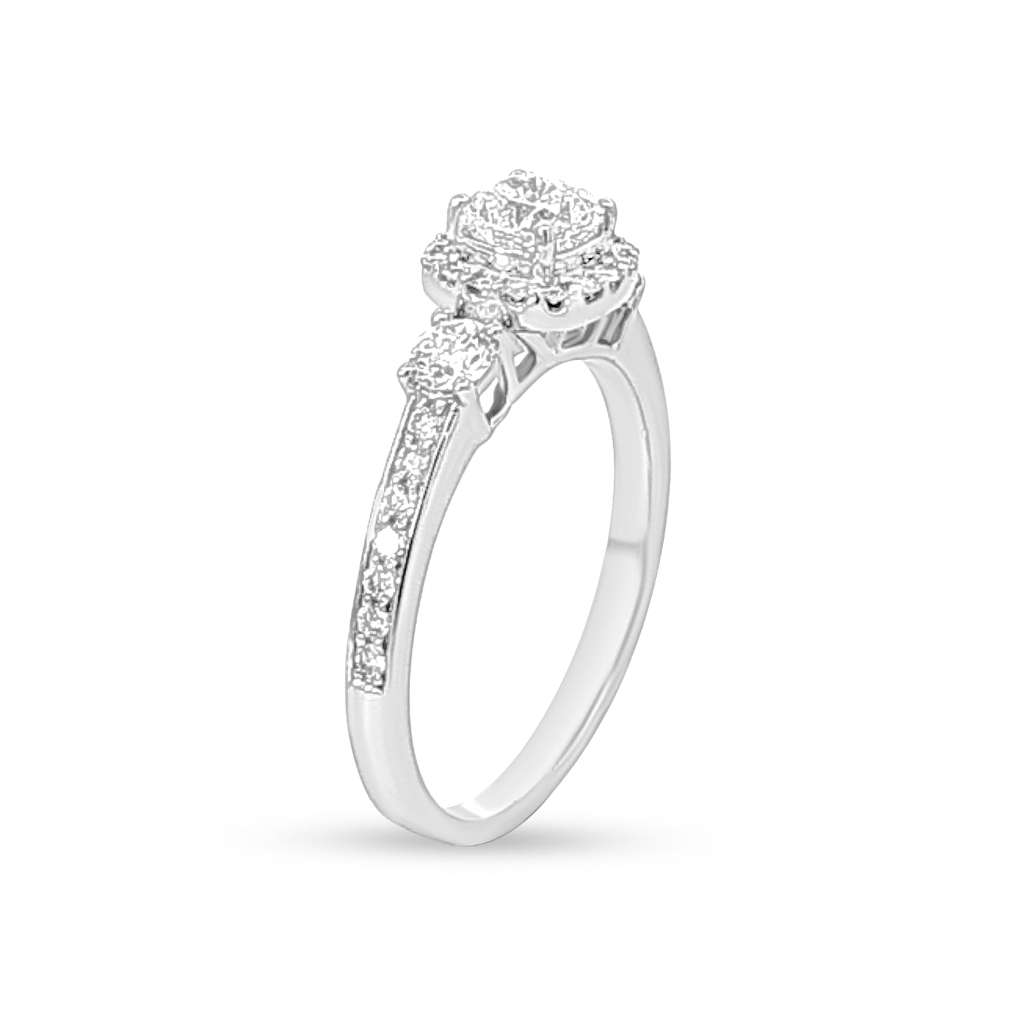 Pure White Gold Cushion Cut Diamond Ring