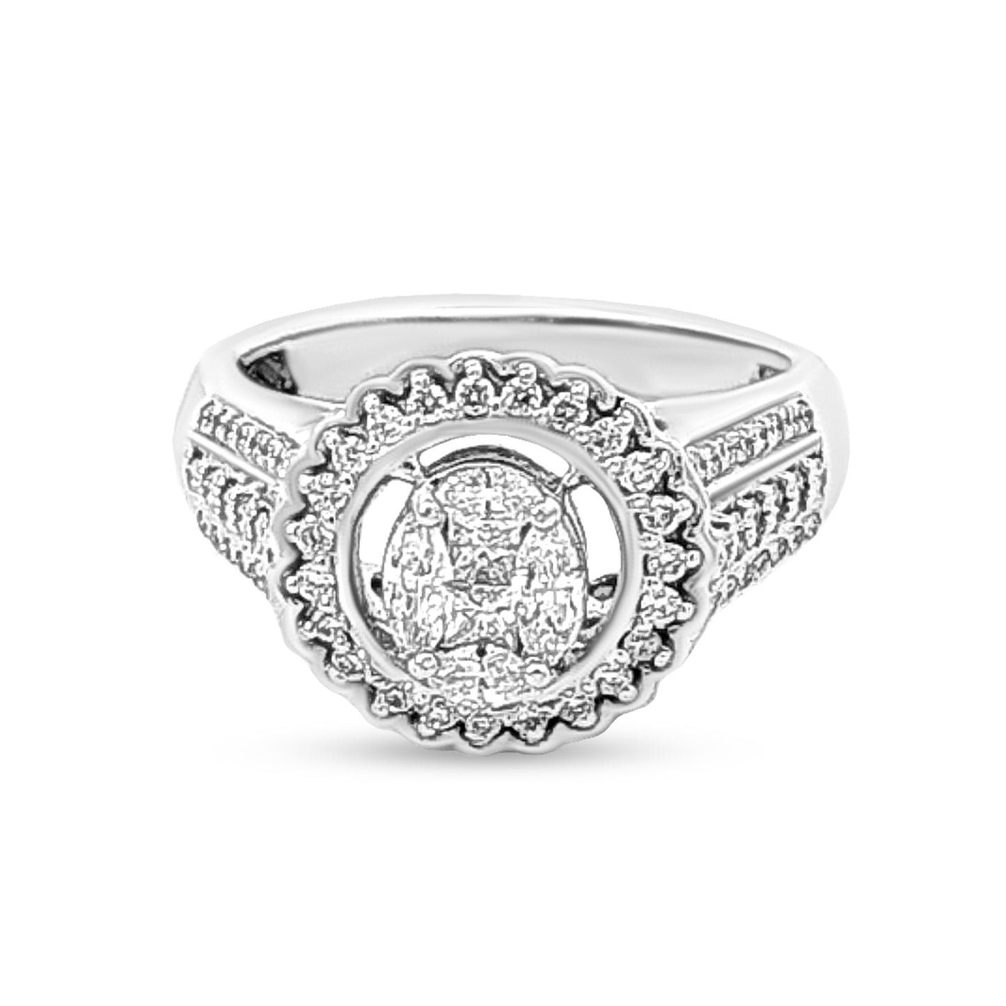 Samayras 18k White Gold Halo Wedding Diamond Ring