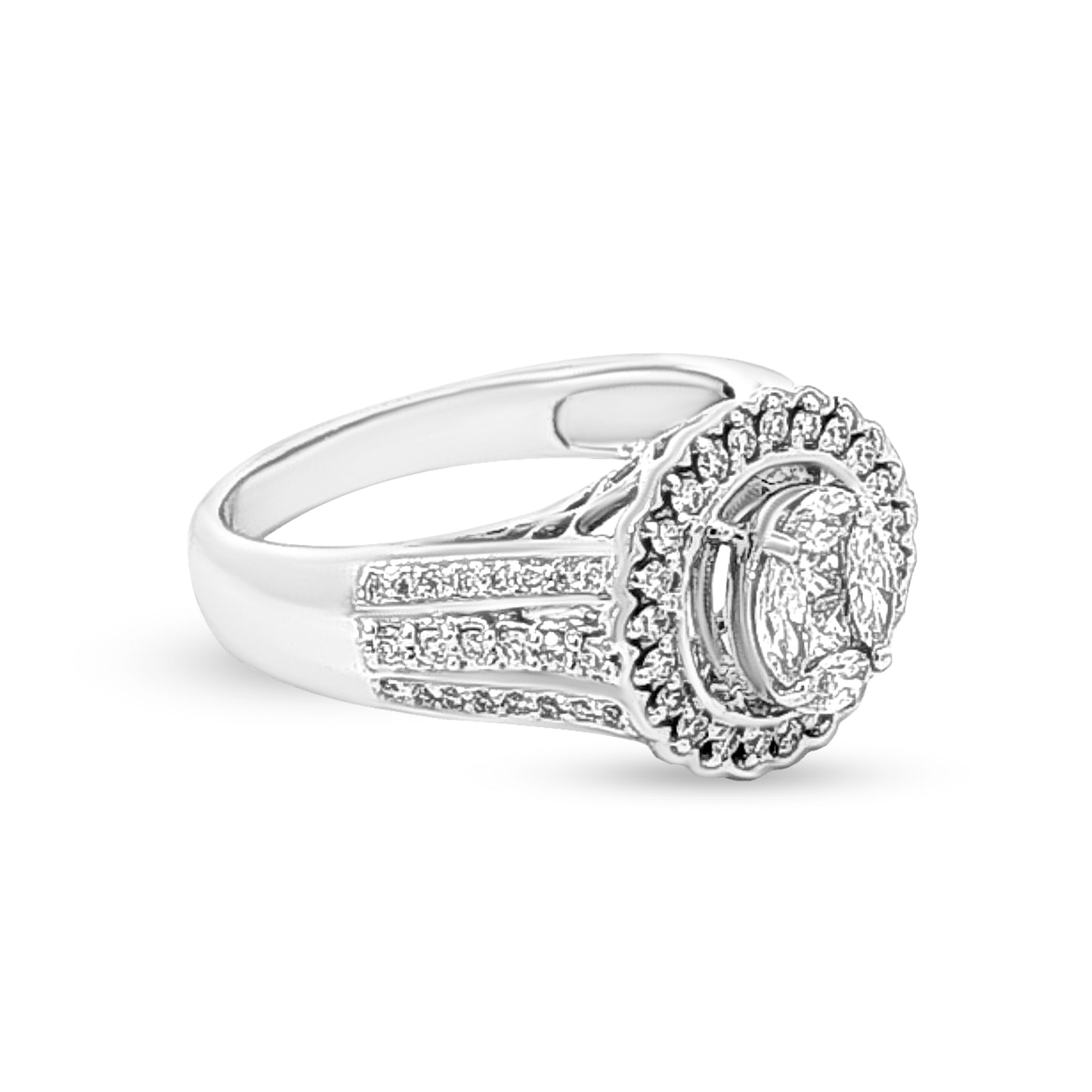 Samayras 18k White Gold Halo Wedding Diamond Ring