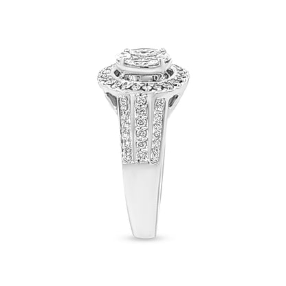 Samayras 18k White Gold Halo Wedding Diamond Ring