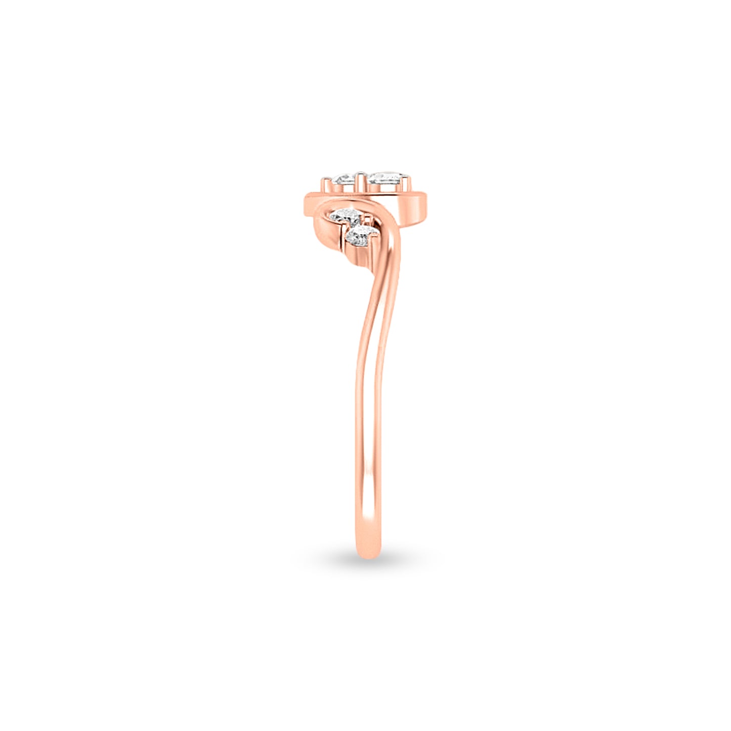 18K Rose Gold Heart Design Diamond Engagement Ring