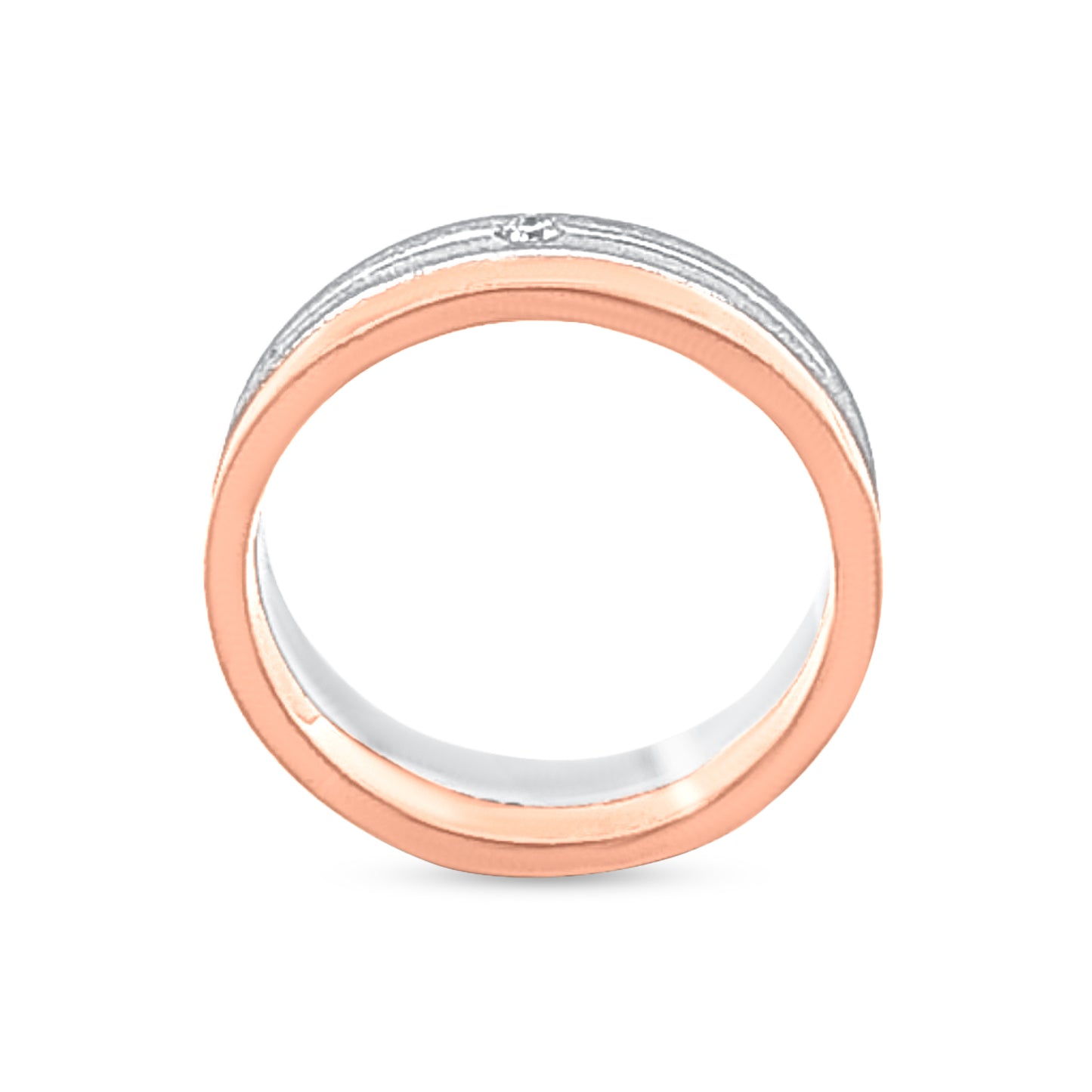 Shyanas 18k Rose Gold Platinum Solitaire Band