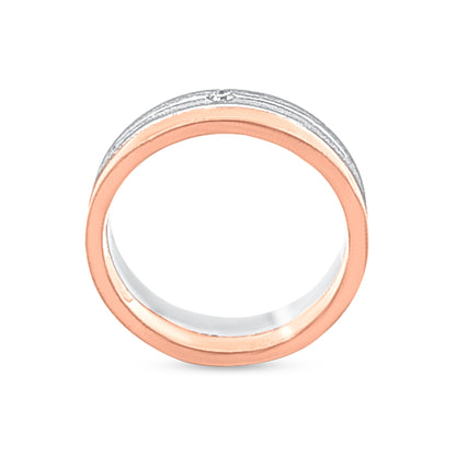 Shyanas 18k Rose Gold Platinum Solitaire Band