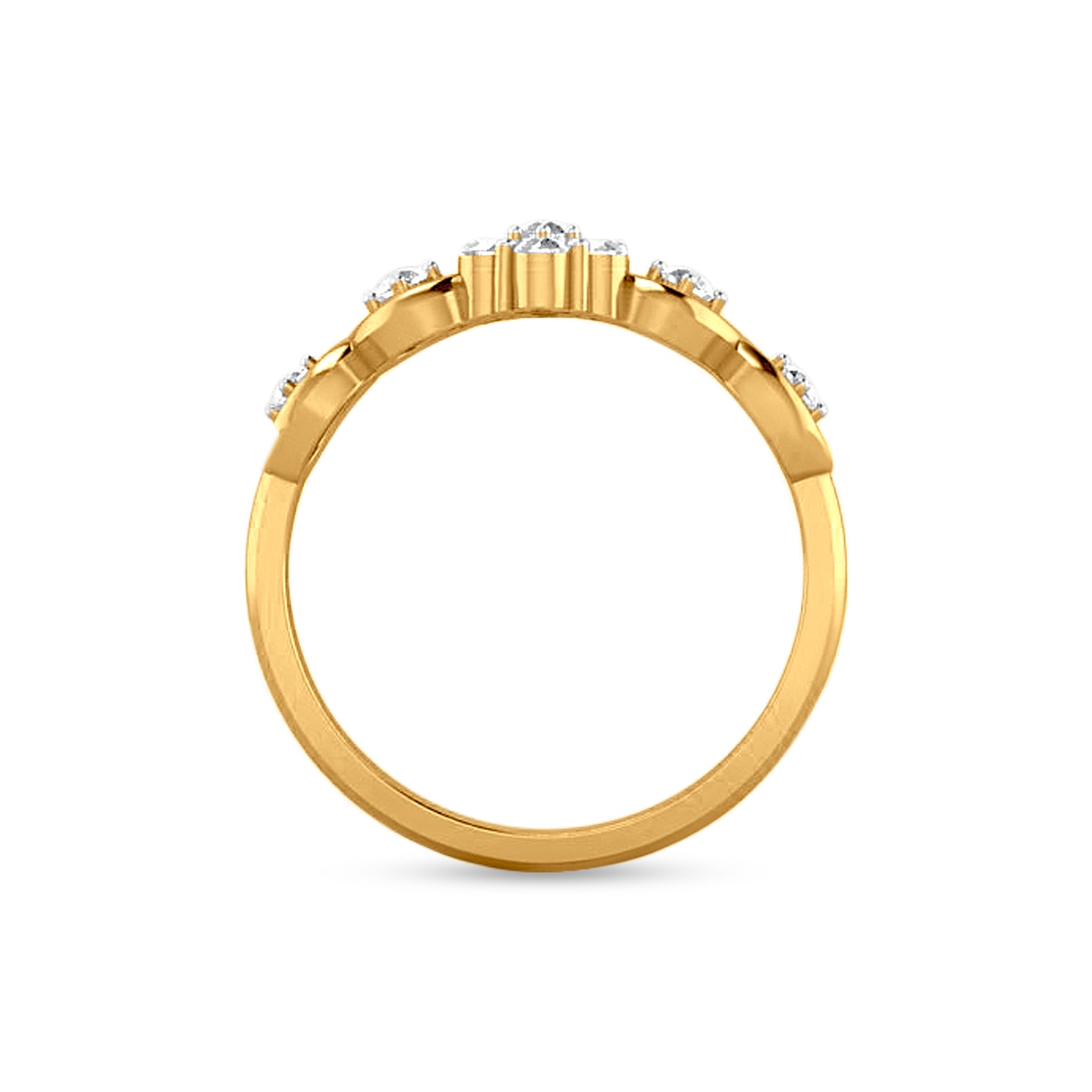 18K Gold Floral Diamond Ladies Ring