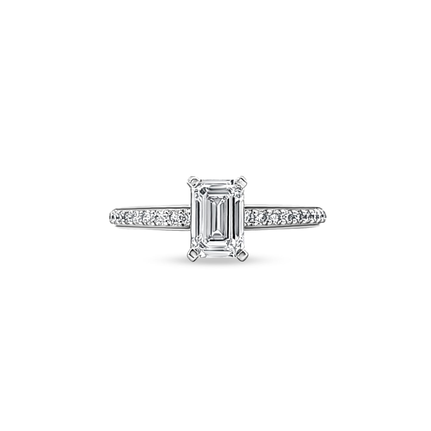 Samira - 14K White Gold Emerald-cut Diamond Ring