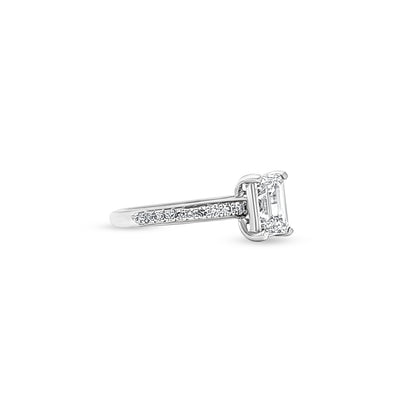 Samira - 14K White Gold Emerald-cut Diamond Ring