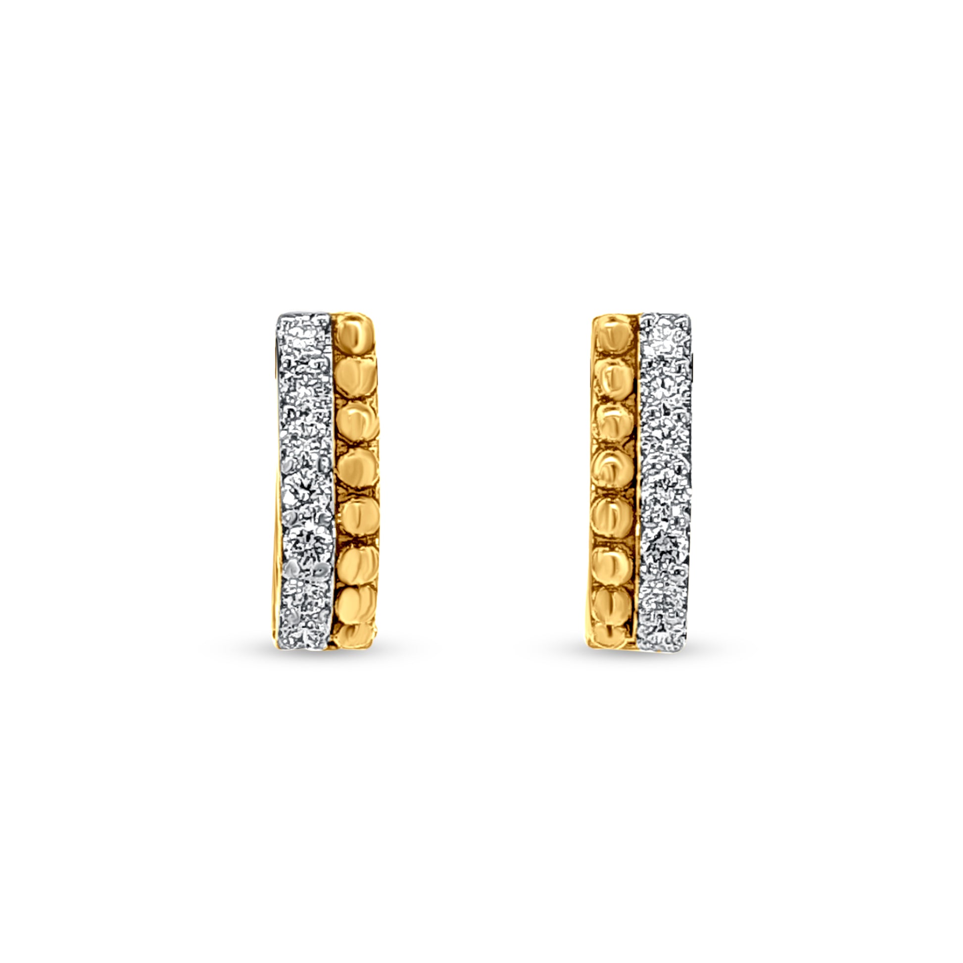 18K Gold Diamond Hoop Earrings