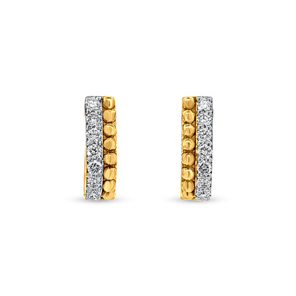 18K Gold Diamond Hoop Earrings