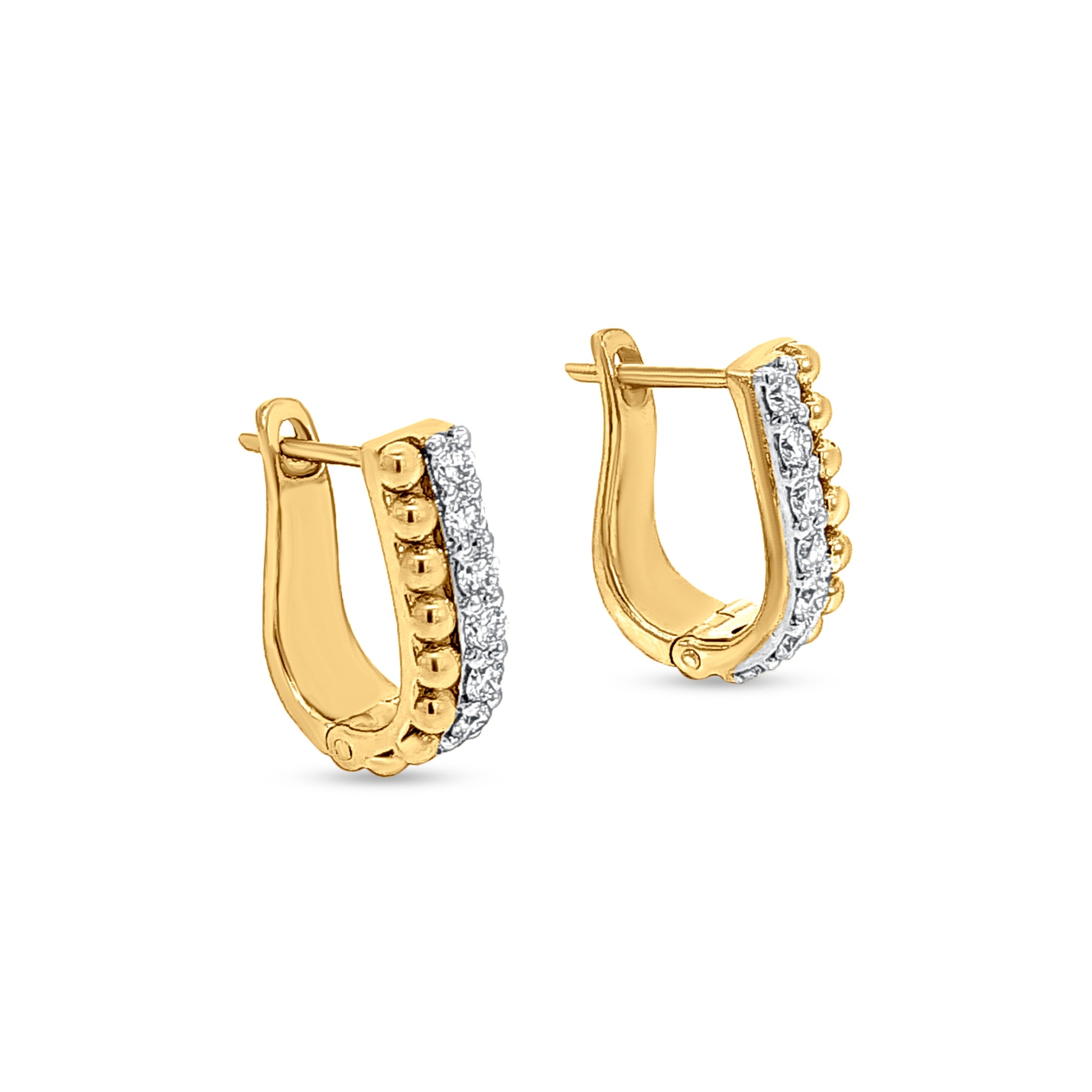 18K Gold Diamond Hoop Earrings