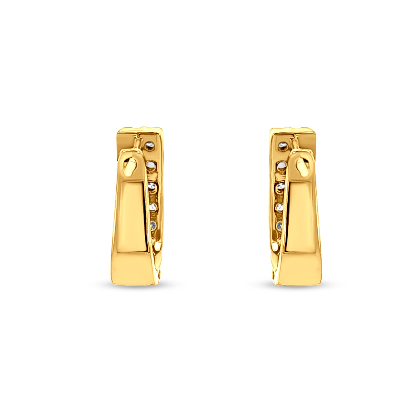 18K Gold Diamond Hoop Earrings