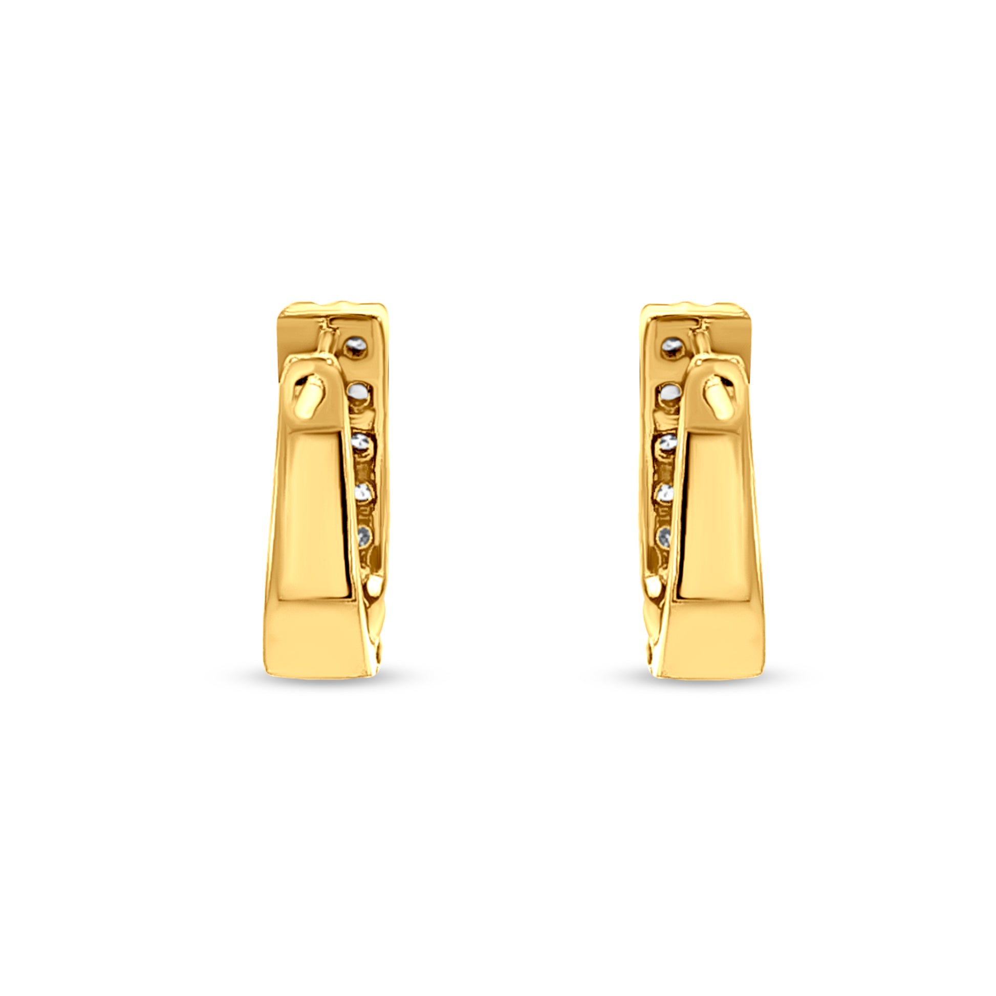 18K Gold Diamond Hoop Earrings