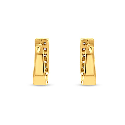 18K Gold Diamond Hoop Earrings