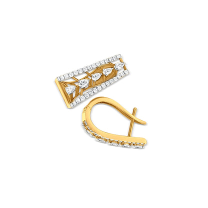 18K Gold Diamond Hoop Earrings