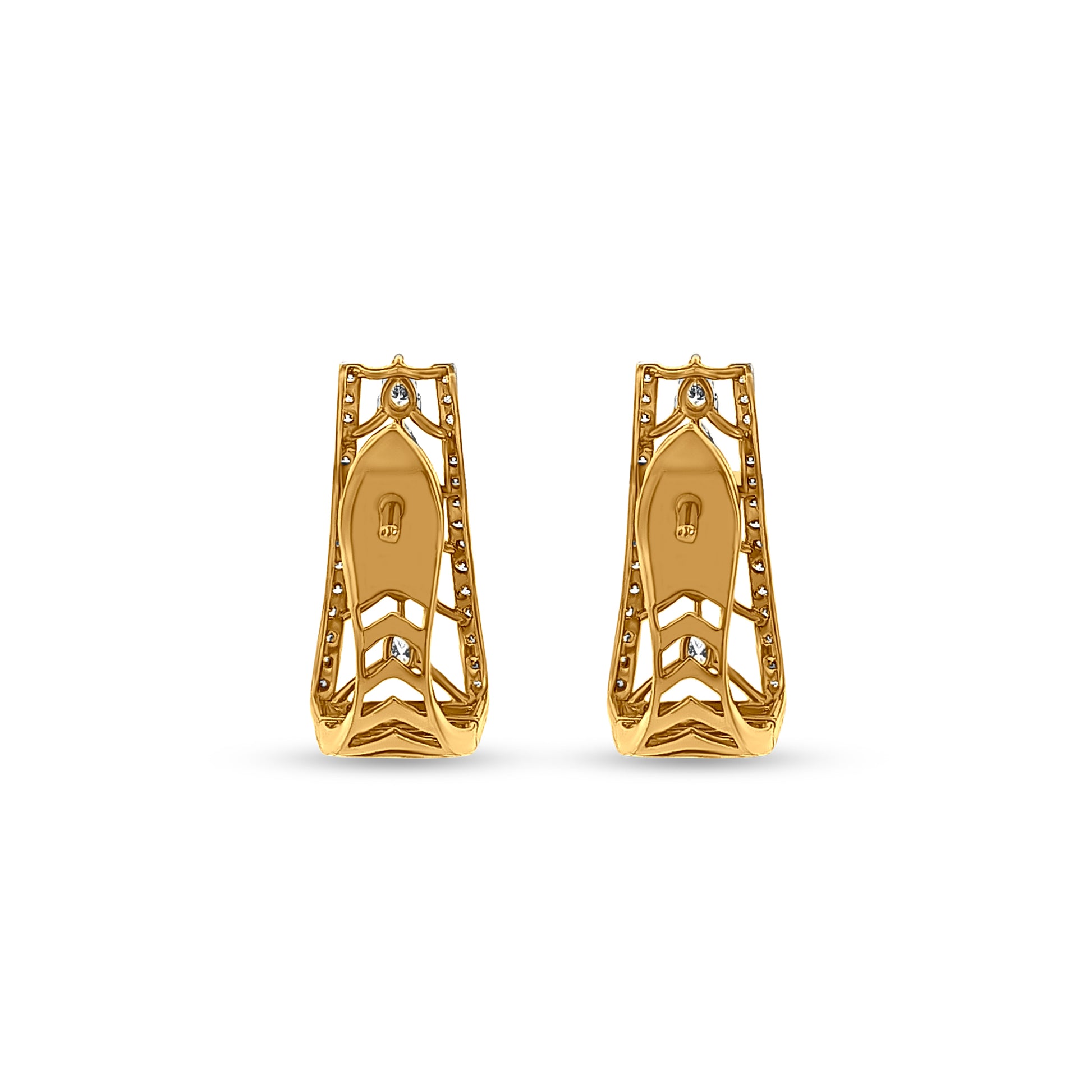 18K Gold Diamond Hoop Earrings