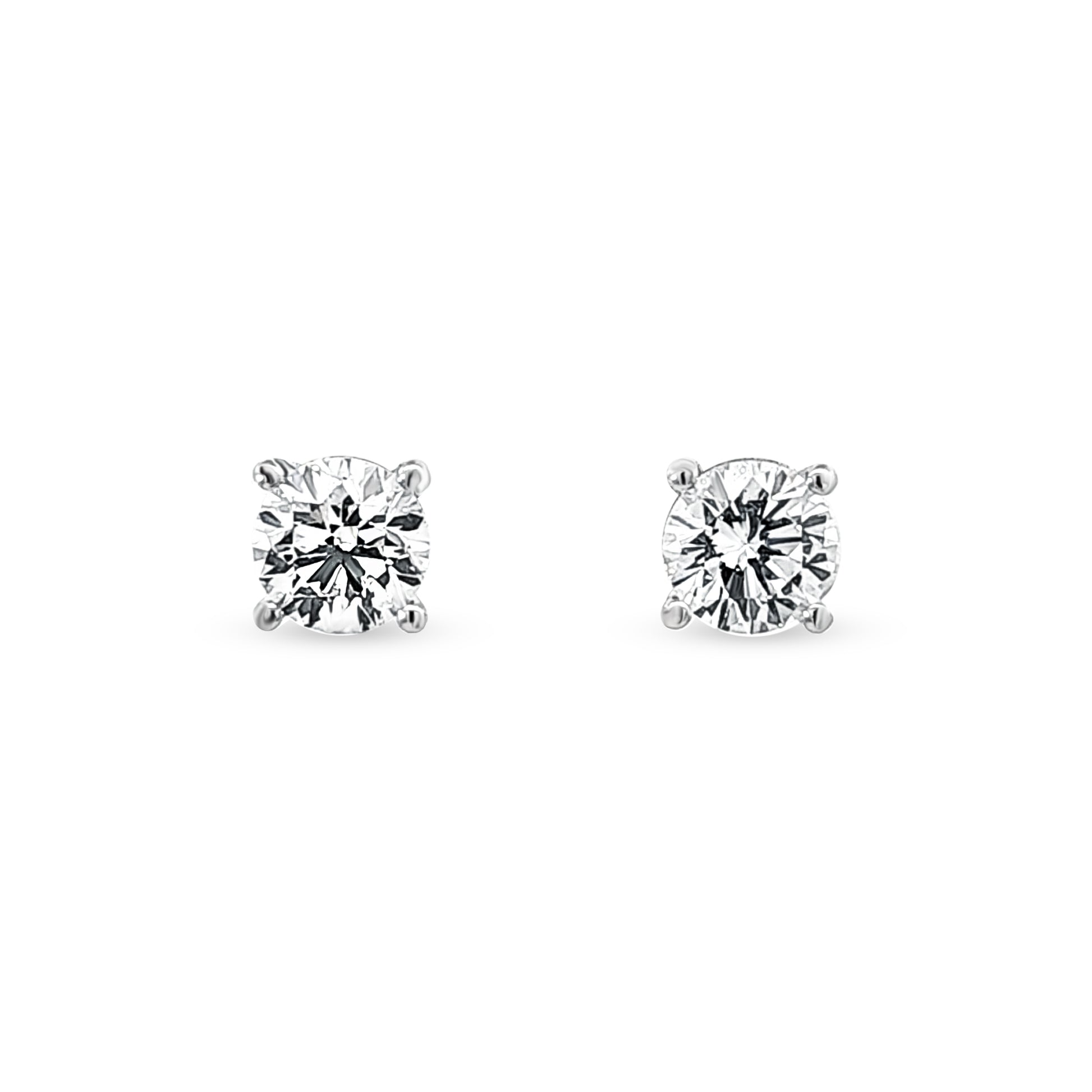 14K White Gold Round Solitaire Tops