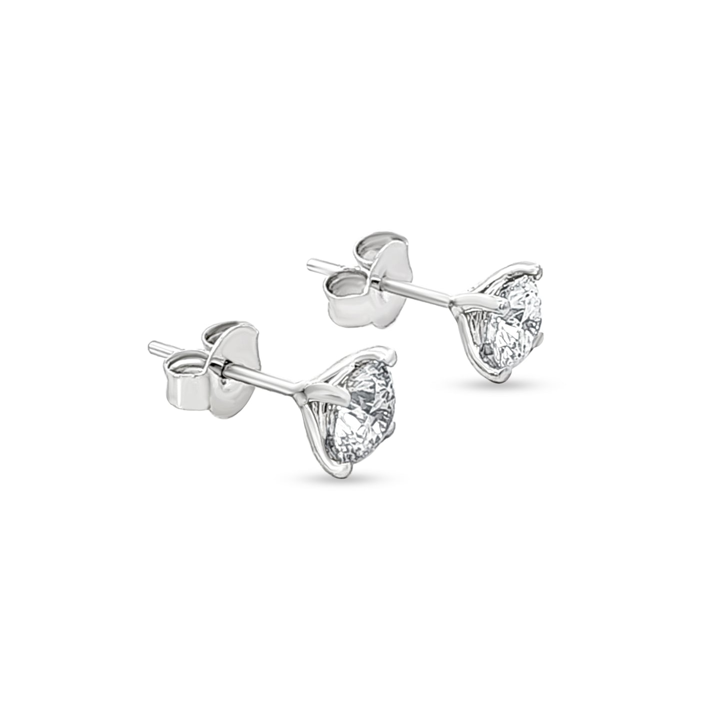 14K White Gold Round Solitaire Tops