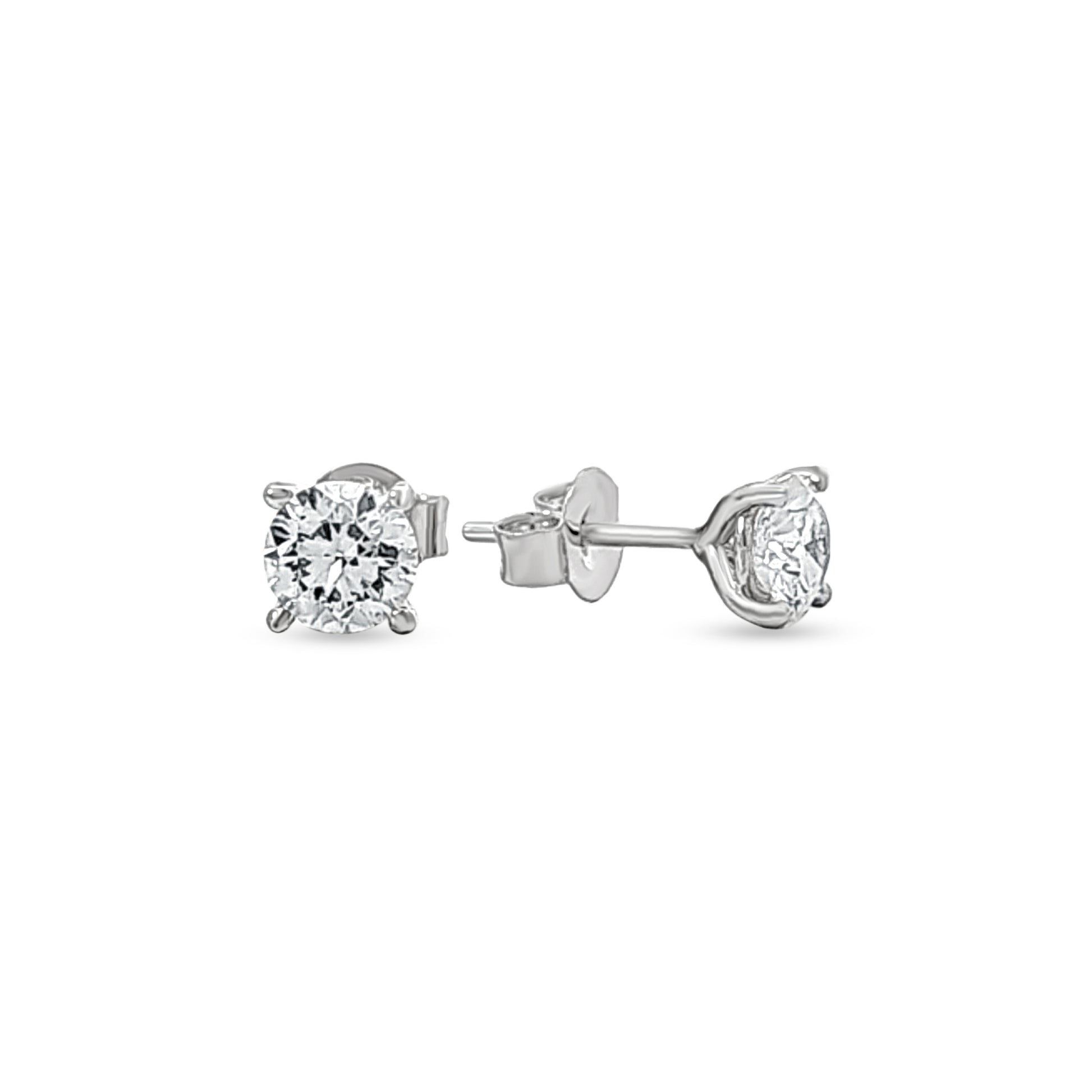 14K White Gold Round Solitaire Tops