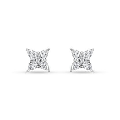 14K White Gold Pear Diamond Star-Shape Tops