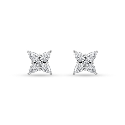 14K White Gold Pear Diamond Star-Shape Tops