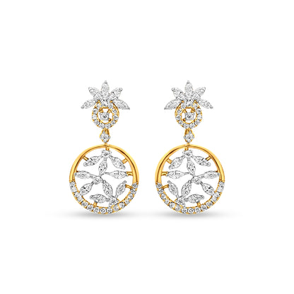 18K Gold Diamond Drop Earrings