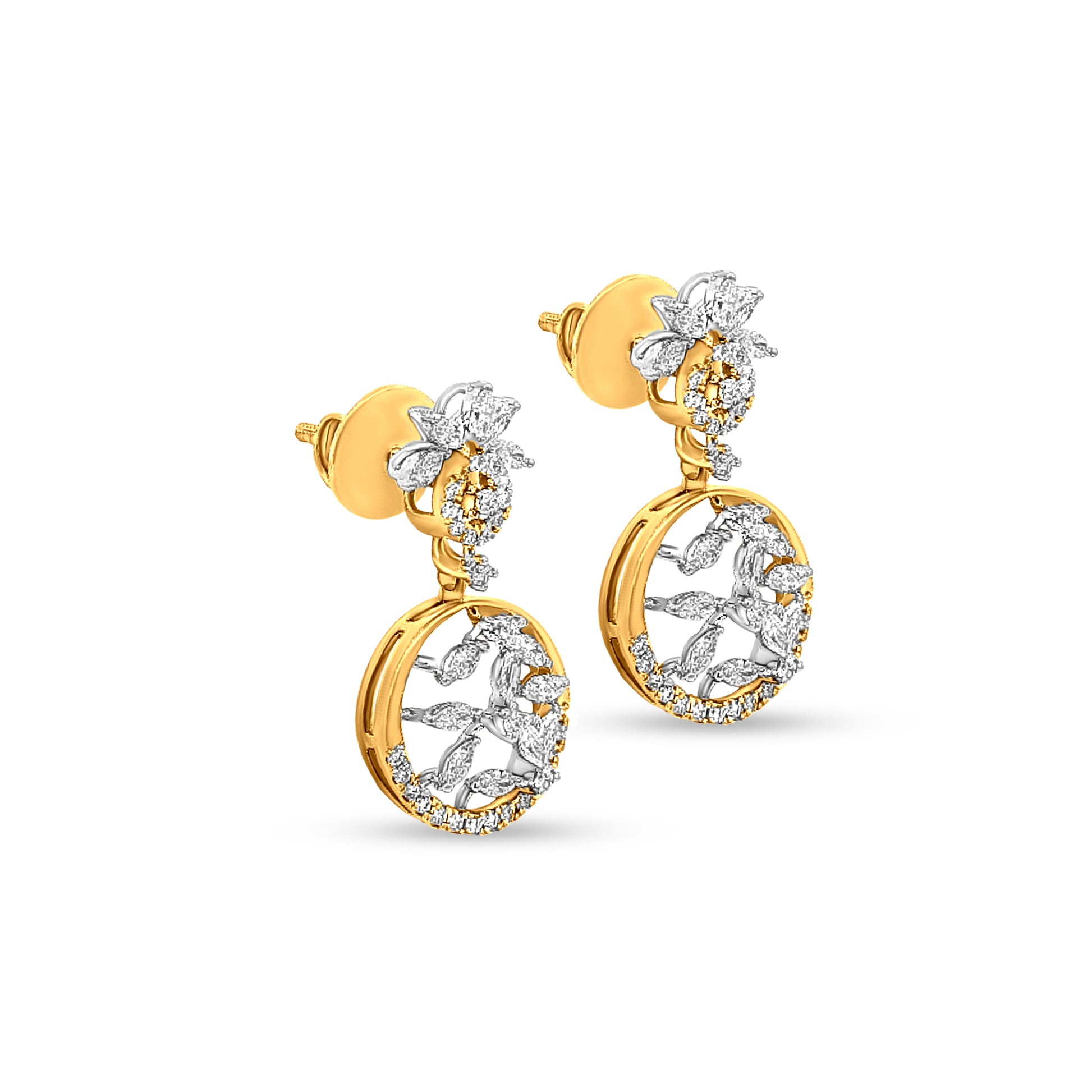 18K Gold Diamond Drop Earrings